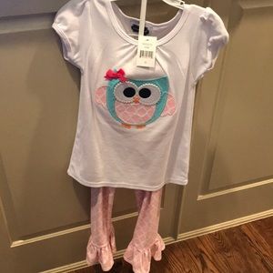 BNWT Muskie owl shirt and pant set